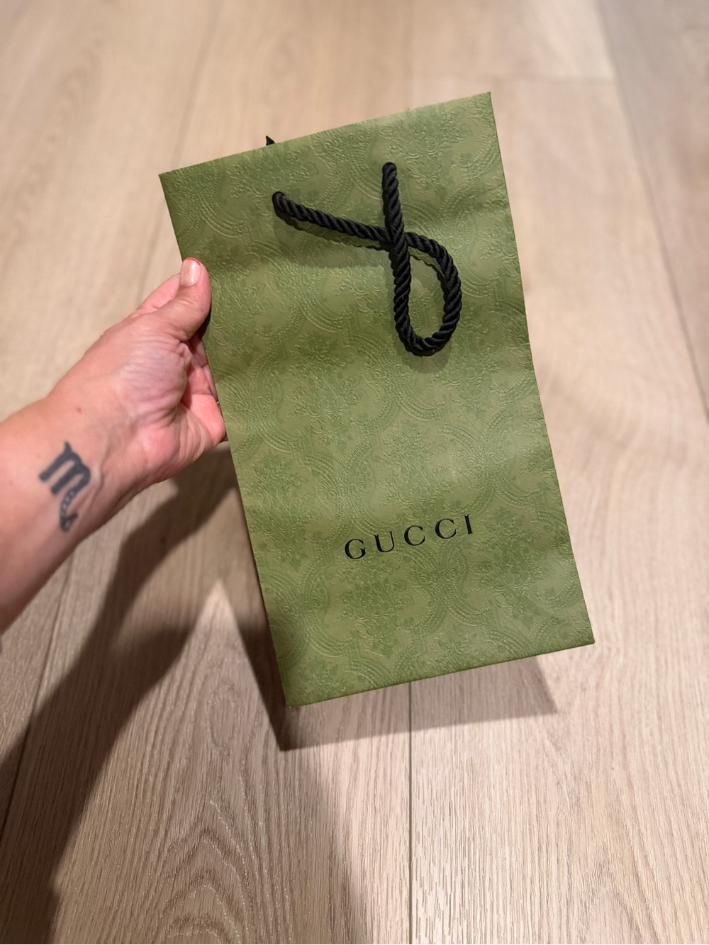 Gucci Green Paisley Paper Gift Bag Shopping Bag